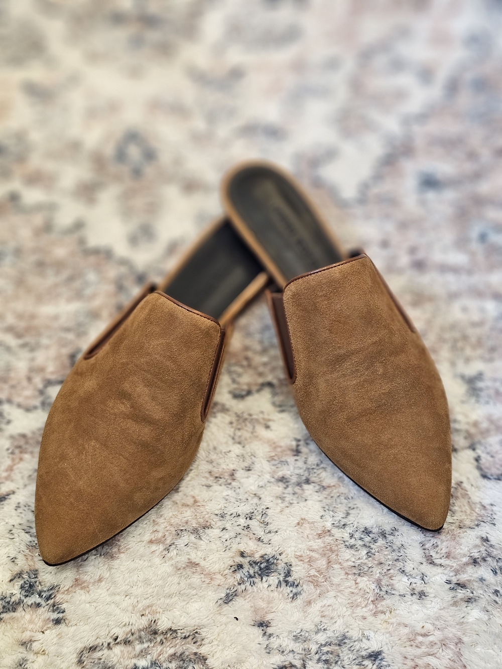 Jenni Kayne Pointed Slip-On Mules - Brown Suede